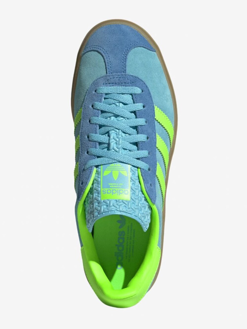 *NEW* Adidas Womens Gazelle Platform Bold Blue Glow Solar Green Bright Blue NWT - Picture 6 of 15